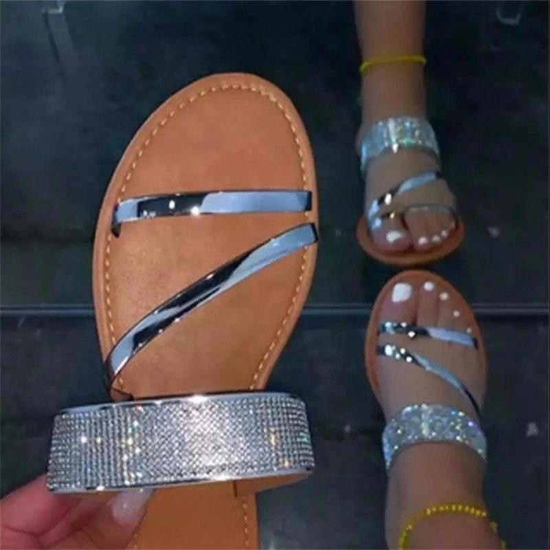 Sommer Neue Stil Römischen Strass Flache Outdoor Strass Hausschuhe Große Größe Hausschuhe Einfarbig Frauen Flache Strand Hausschuhe 40 silber Sommer Neue Stil Römischen Strass Flache Outdoor Strass Hausschuhe Große Größe Hausschuhe Einfarbig Frauen Flache Strand Hausschuhe 40 silber von Joom DACH