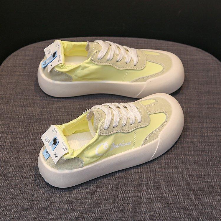 Sommer Neue Weiche Sohle Mode Bonbonfarbe Damen Schuhe Runde Zehe Schnürschuhe Lässig Sport Deutsche Trainingsschuhe für Damen 40 von Joom DACH