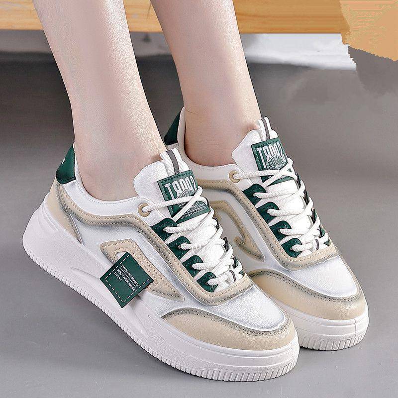 Sommer Neue Weiße Schuhe Damen Süße Sneaker Leder Vielseitig Atmungsaktiv Weiche Sohle Sportliche Freizeitschuhe Damenschuhe 40 von Joom DACH