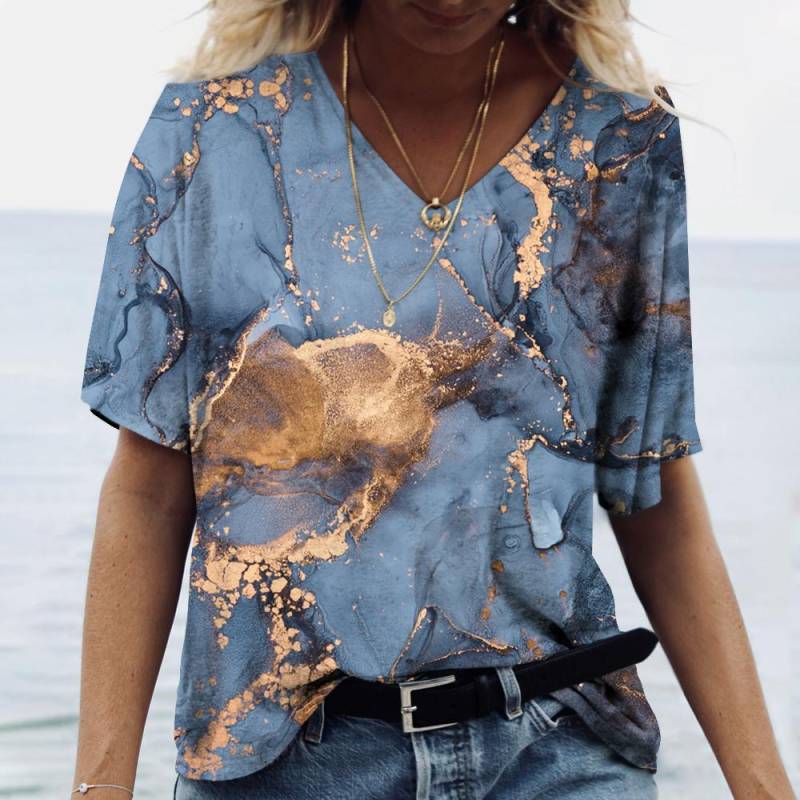 Sommer Neue frauen T Shirts 3d Gradienten Farben Drucken Mode Kurzarm T-shirt Übergroßen Lose Weibliche Vintage Harajuku Kleidung 2XL von Joom DACH