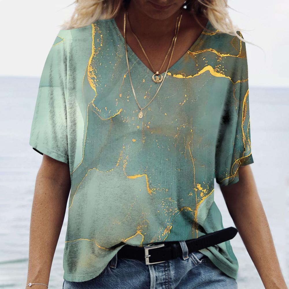 Sommer Neue frauen T Shirts 3d Gradienten Farben Drucken Mode Kurzarm T-shirt Übergroßen Lose Weibliche Vintage Harajuku Kleidung XL von Joom DACH