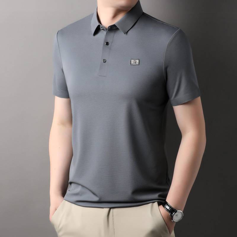 Sommer Neues Herren T-Shirt Jugend Dünn Einfarbig Polo-Kragen Kurzarm Lässig Mode Locker Koreanischer Stil XXXL von Joom DACH