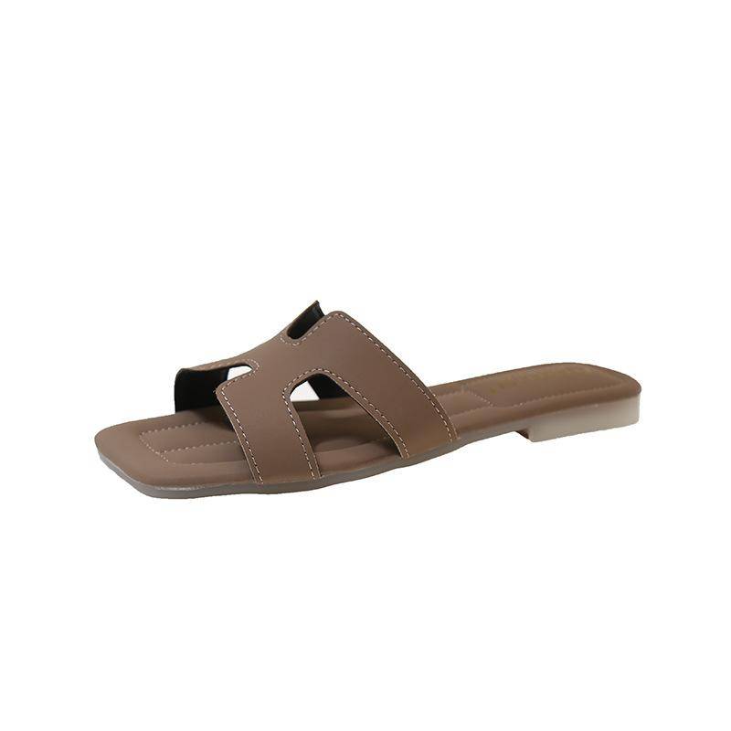 Sommer Open-Toe-Oberbekleidung H Hausschuhe 2025 neue Mode flache Unterseite Damen leichte Luxus Sandalen Schuhe Flut 39 von Joom DACH