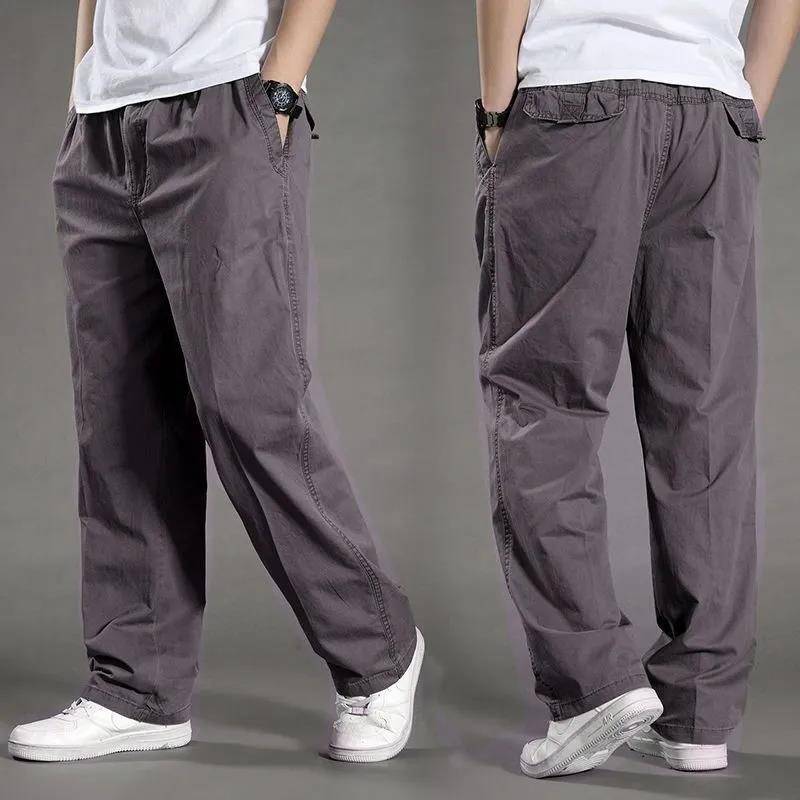 Sommer Plus Größe männer Breite bein Hosen Multi-taschen Overalls Gerade Casual Hosen Outdoor Lose Version Sport Hosen XXL dunkelgraue von Joom DACH