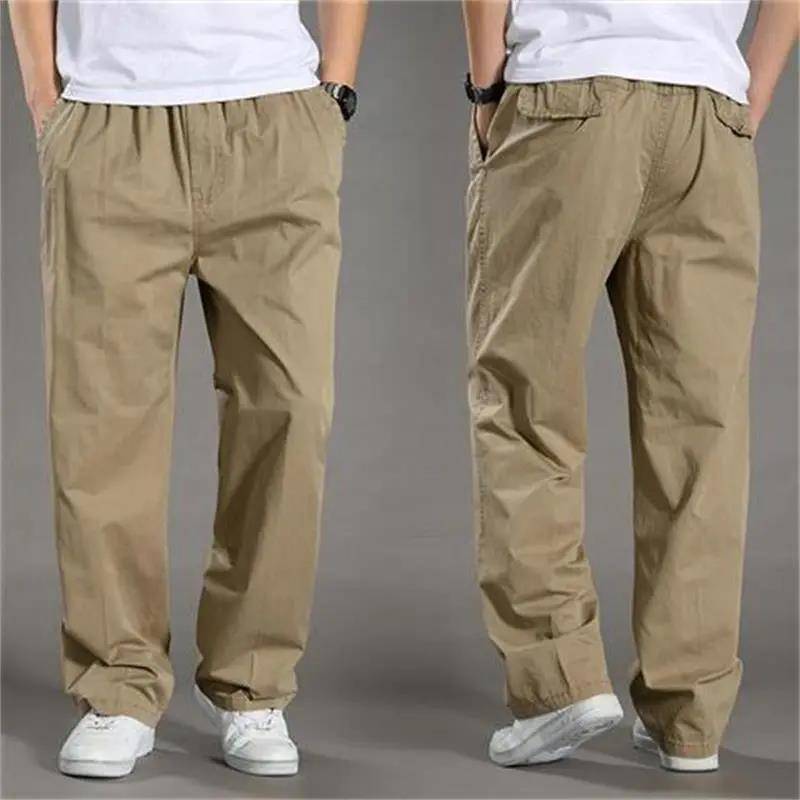 Sommer Plus Größe männer Breite bein Hosen Multi-taschen Overalls Gerade Casual Hosen Outdoor Lose Version Sport Hosen XXL khaki von Joom DACH