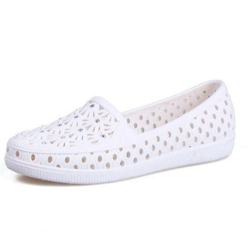 Sommer Sandalen Loch Schuhe Atmungsaktive Hohl Weiche Bequeme Schuhe Krankenschwester Schuhe Mutter Schuhe Schwangere Frauen Schuhe Arbeitsschuhe Frauen 37 von Joom DACH