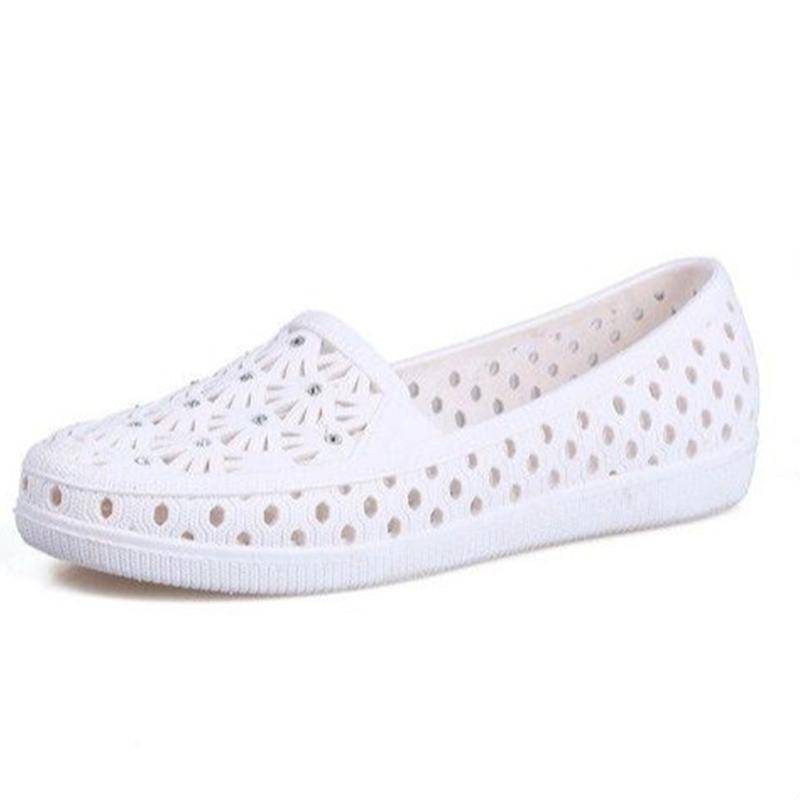 Sommer Sandalen Loch Schuhe Atmungsaktive Hohl Weiche Bequeme Schuhe Krankenschwester Schuhe Mutter Schuhe Schwangere Frauen Schuhe Arbeitsschuhe Frauen 37 von Joom DACH