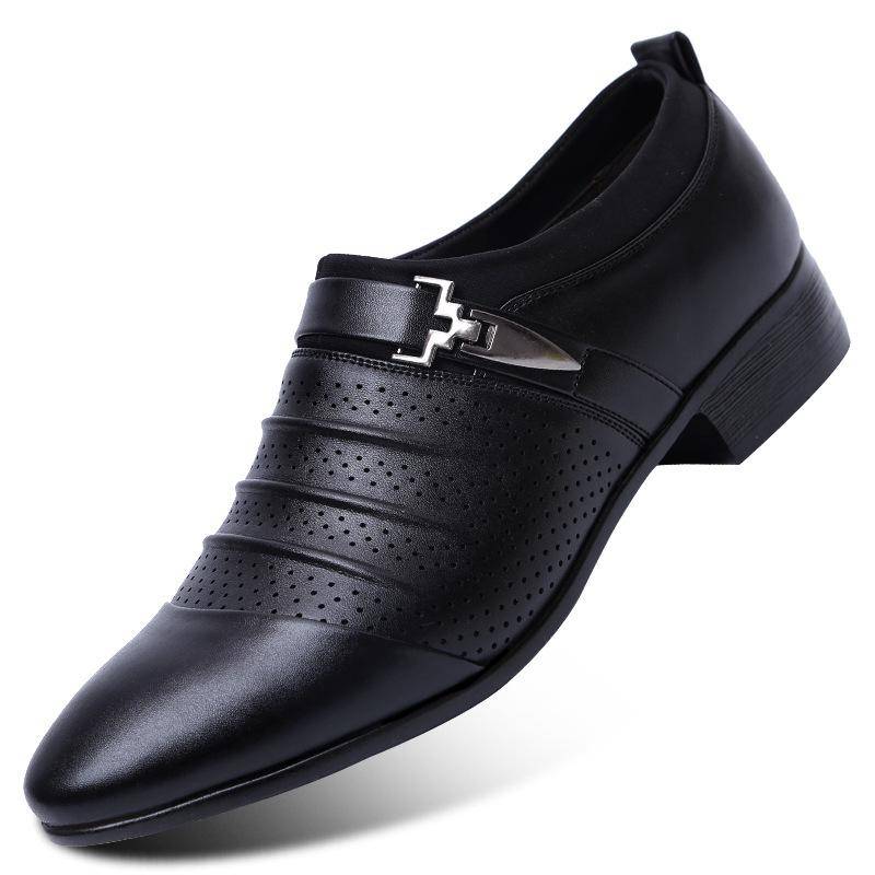 Sommer Schwarz Braun Weiß Männer Lederschuhe Herren Spitzschuh Abendschuhe Hochwertige Formale Slip On Aushöhlen Sandalen Mann h78 44 von Joom DACH