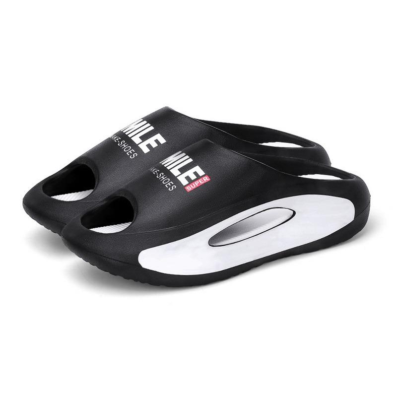 Sommer Sneaker Hausschuhe Für Frauen Männer Dicken Boden Plattform Rutschen Weiche EVA Hohl Unisex Sport Sandalen Casual Strand Schuhe 42-43 schwarz von Joom DACH