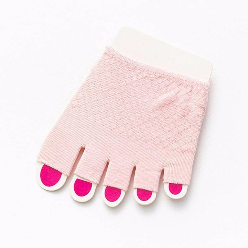 Sommer-Socken mit halber Handfläche und fünf Fingern, unsichtbare dünne High Heel-Socken mit offenem Zehenbereich für Damen rosa von Joom DACH