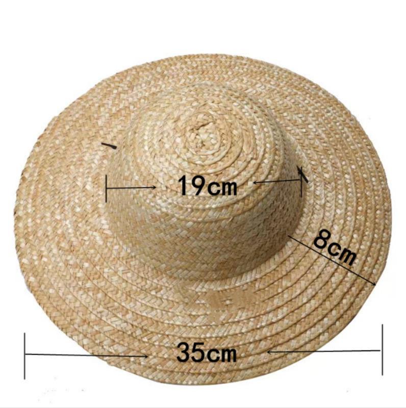 Sommer-Sonnenhüte aus Stroh für Damen, breite Krempe, Strandhüte mit Sonnenschutz und UV-Schutz, schlapprige, verstaubare Hüte und Kappen, Unisex-Bauernhut von Joom DACH