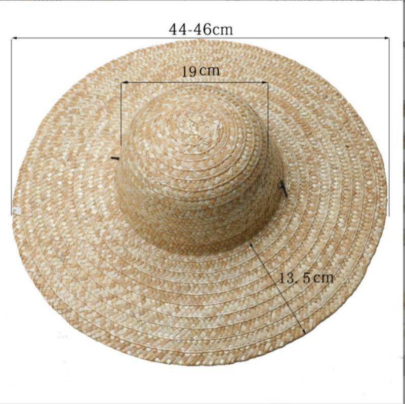 Sommer-Sonnenhüte aus Stroh für Damen, breite Krempe, Strandhüte mit Sonnenschutz und UV-Schutz, schlapprige, verstaubare Hüte und Kappen, Unisex-Bauernhut von Joom DACH