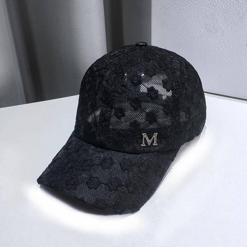 Sommer Spitze Hut Baumwolle Baseball Kappe Frauen Atmungsaktive Mesh Mädchen Snapback Hip Hop Weibliche Kappen schwarz von Joom DACH