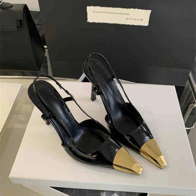 Sommer Spitzschuh Damen Sandalen Fashion Slip On Singbacks Pantoletten Schuhe Damen Elegante High Heel Club Stripper Schuhe 35 von Joom DACH