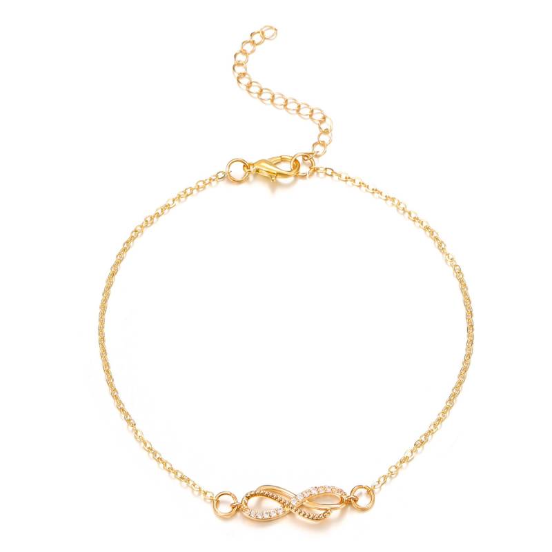 Sommer Strand Golden Silber 8-förmige Fuß Kette Einfache Temperament Fußkettchen Dünne Kette Frau Mode gold von Joom DACH