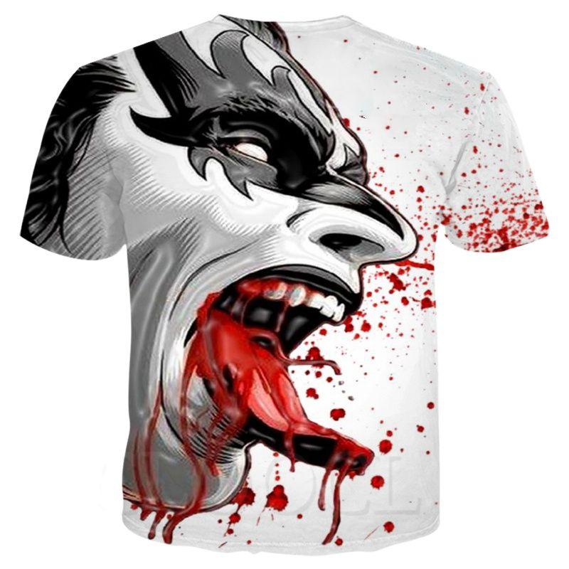 Sommer-T-Shirt der Rock Kiss Band für Herren mit 3D-Druck, klassisch, kurzärmlig, Street-Style, Paar-Oberteil, übergroß, Freizeit- und Komfort-T-Shirt XL von Joom DACH