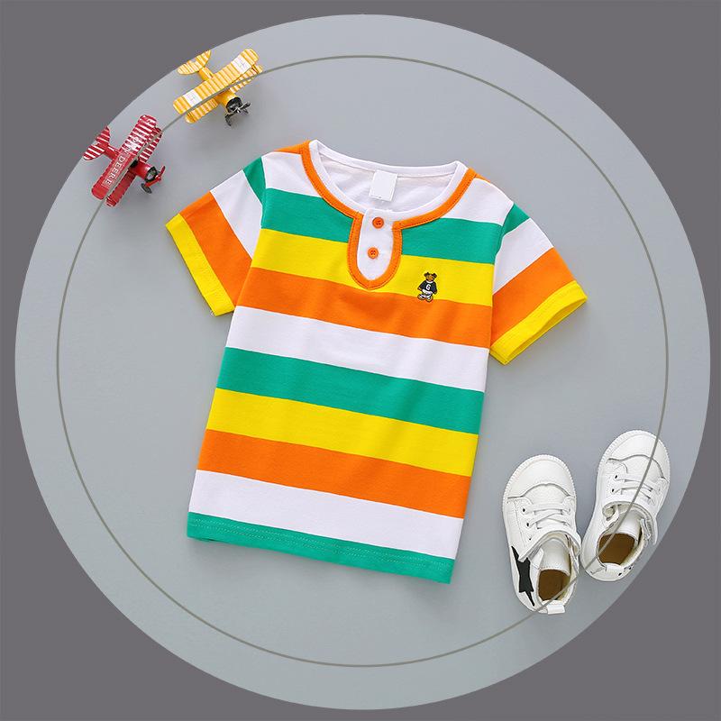 Sommer-T-Shirts für Kinder, Kurzarm-T-Shirts aus elastischer Baumwolle für Kinder, Unterhemden für Jungen und Mädchen 110cm von Joom DACH