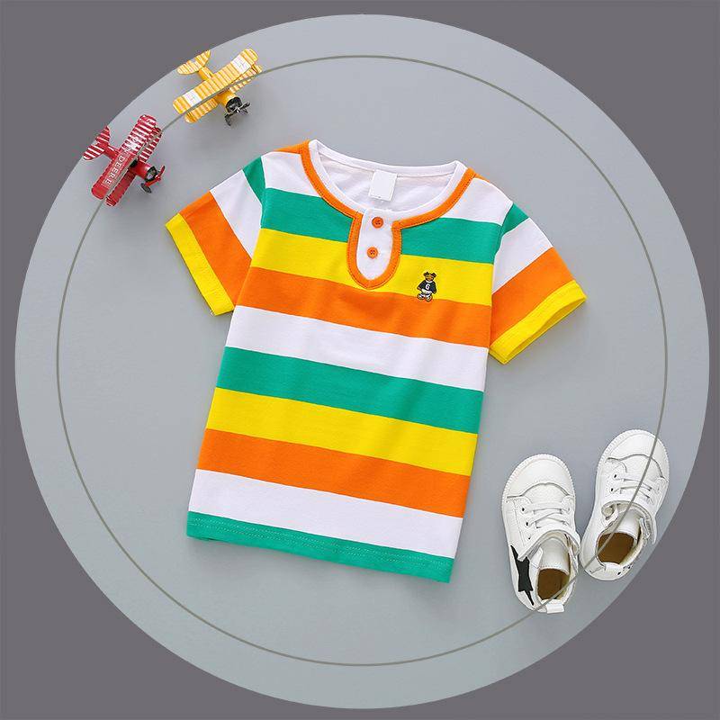 Sommer-T-Shirts für Kinder, Kurzarm-T-Shirts aus elastischer Baumwolle für Kinder, Unterhemden für Jungen und Mädchen 110cm von Joom DACH