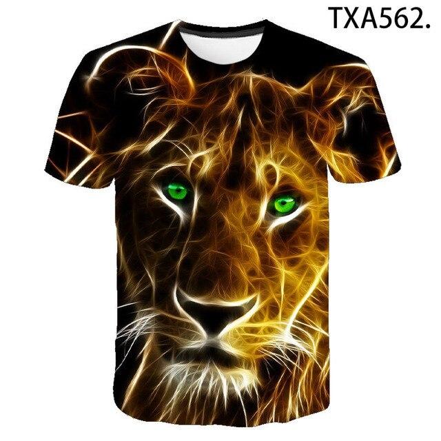 Sommer Tier Löwe 3D T Shirts Casual Männer Frauen Mode Kurzarm Gedruckt Cartoon Coole Tops T M von Joom DACH