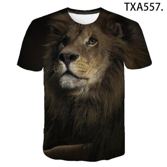 Sommer Tier Löwe 3D T Shirts Casual Männer Frauen Mode Kurzarm Gedruckt Cartoon Coole Tops T S von Joom DACH