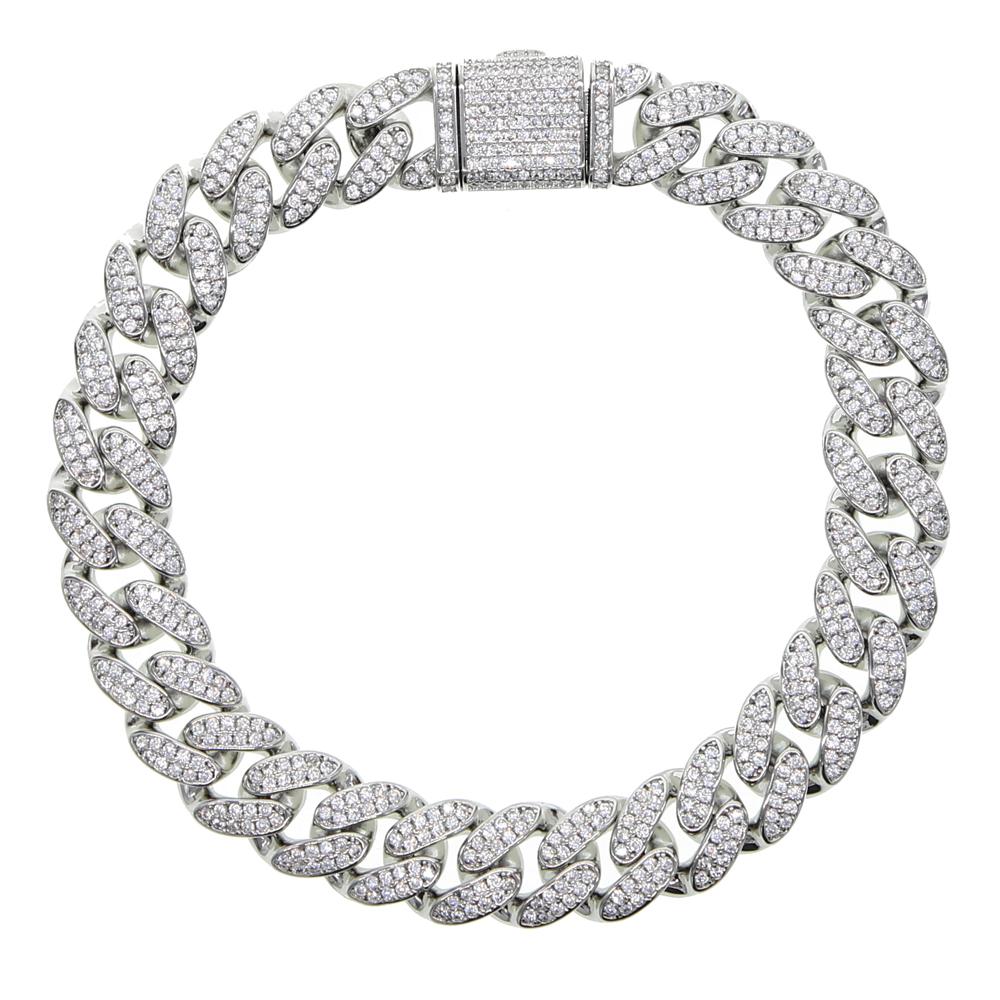 Sommer Verkauf Ice Out Girl Frauen Schmuck 12mm 5a Zirkonia Kubanische Fußkette Ice Girl Fußkettchen 25cm von Joom DACH