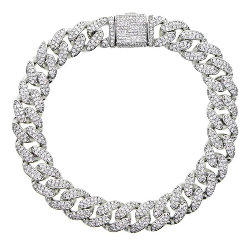 Sommer Verkauf Ice Out Girl Frauen Schmuck 12mm 5a Zirkonia Kubanische Fußkette Ice Girl Fußkettchen 25cm von Joom DACH