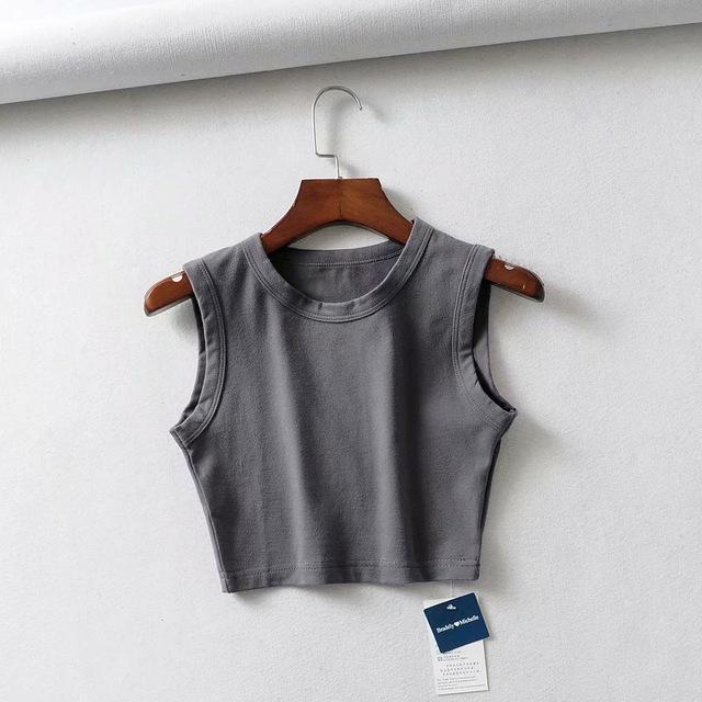 Sommer Vintage weiß Crop Tops Frauen Biker schwarz Punk sexy Tank Top koreanische Streetwear abgeschnitten ärmelloses Top feminino S graue Sommer Vintage weiß Crop Tops Frauen Biker schwarz Punk sexy Tank Top koreanische Streetwear abgeschnitten ärmelloses Top feminino S graue von Joom DACH