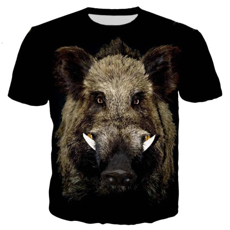 Sommer Wildschwein Männer Mode Cool 3D gedruckt T-Shirts Casual Style T-Shirts Street Tops Hochwertige T-Shirts Kleidung L von Joom DACH