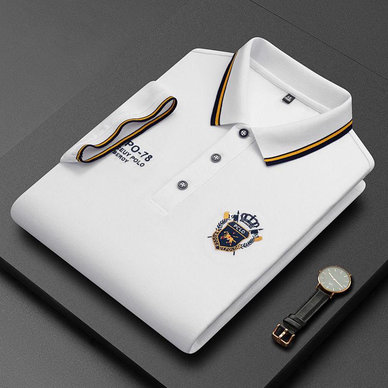 Sommer koreanische Mode Herren Poloshirt bestickt Revers Kragen kurze Ärmel Tops XL weiß Sommer koreanische Mode Herren Poloshirt bestickt Revers Kragen kurze Ärmel Tops XL weiß von Joom DACH