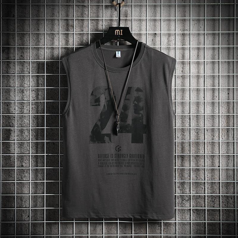 Sommer männer Casual Sport Weste Lose Trend Ärmelloses T-shirt Kleidung Unterhemd Weste Bodenbildung Shirt M grau von Joom DACH