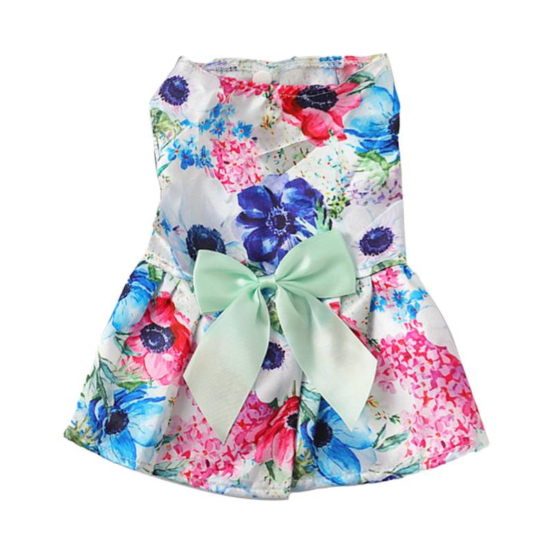 Sommerhunde-Kleid Atmungsaktives Polyester Welpenkleid Entzückendes Blumenmuster Hunde-Sommerkleid Schleife Haustier XL von Joom DACH