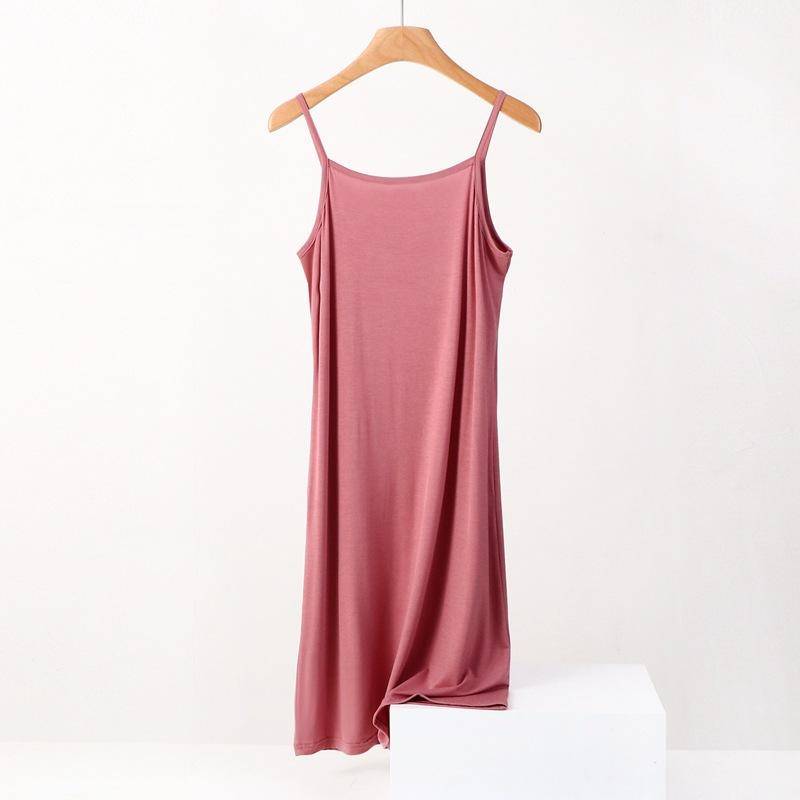 Sommerkleid für Damen, ärmellos, Camisole-Kleid, Übergröße, locker, lässig, mit langem Unterteil 6XL dunkel rosa von Joom DACH