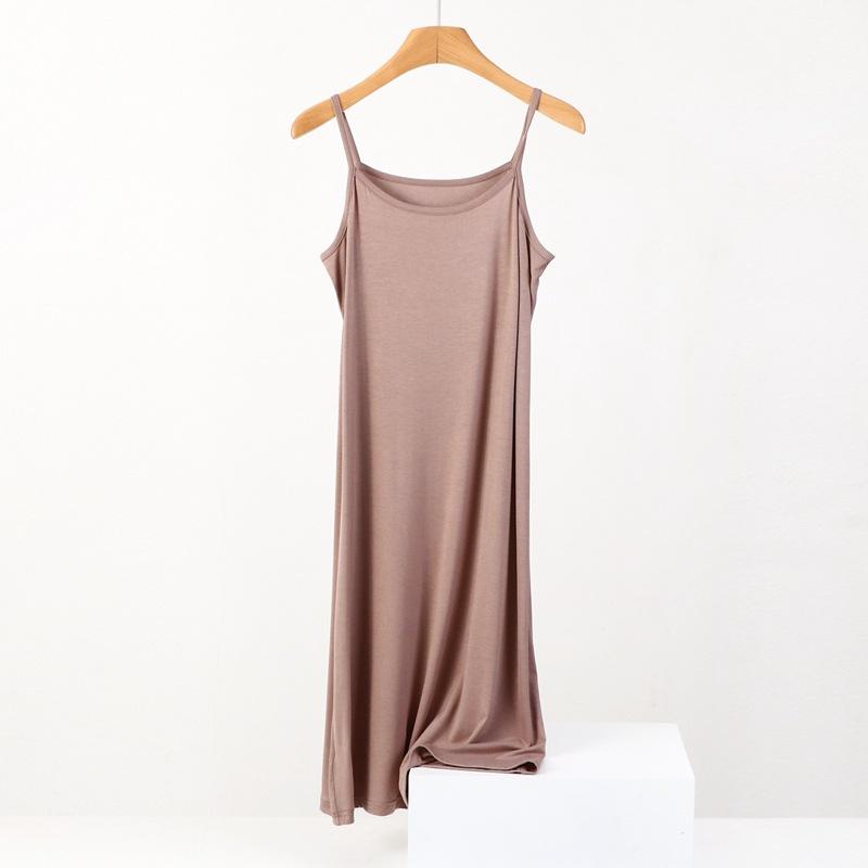 Sommerkleid für Damen, ärmellos, Camisole-Kleid, Übergröße, locker, lässig, mit langem Unterteil 7XL khaki von Joom DACH