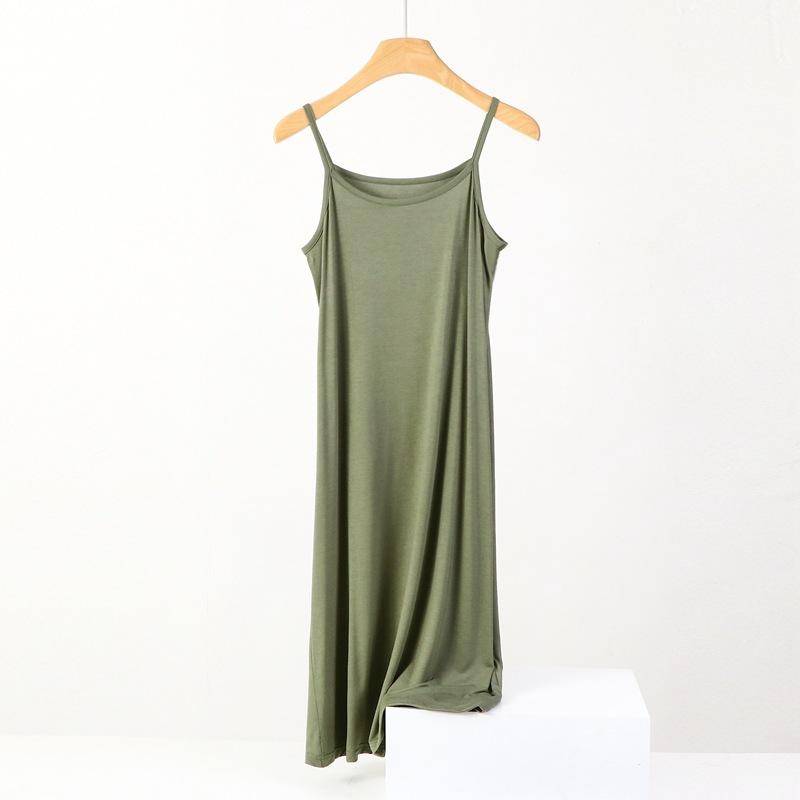 Sommerkleid für Damen, ärmellos, Camisole-Kleid, Übergröße, locker, lässig, mit langem Unterteil 7XL armee grüne von Joom DACH