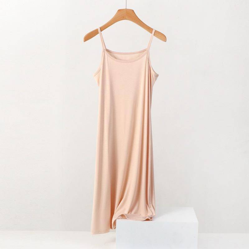 Sommerkleid für Damen, ärmellos, Camisole-Kleid, Übergröße, locker, lässig, mit langem Unterteil 7XL nude von Joom DACH