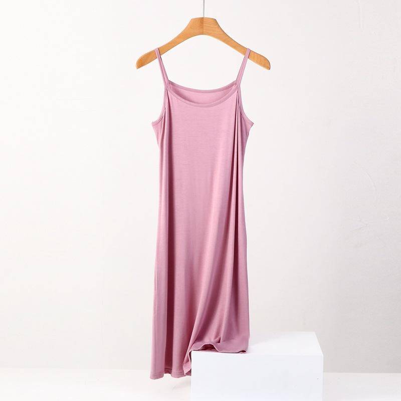 Sommerkleid für Damen, ärmellos, Camisole-Kleid, Übergröße, locker, lässig, mit langem Unterteil 8XL rosa von Joom DACH