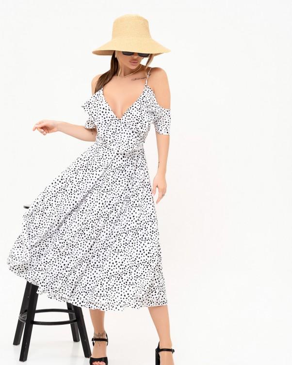 Sommerkleid mit Rüschen an den Schultern ISSA Plus XL weiß von Joom DACH