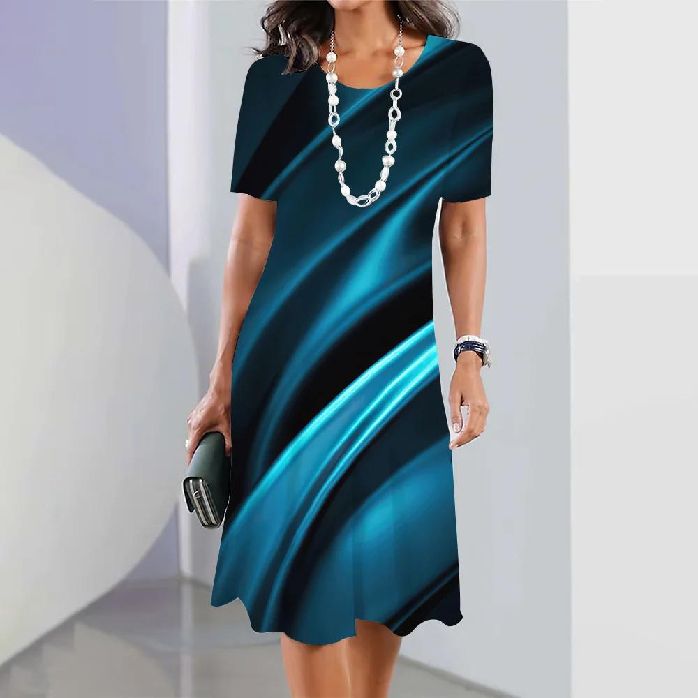 Sommerkleider für Damen im Retro-Stil, A-Linien-Röcke, 3D-Farbblockkleid, Partykleid, elegantes Kleid mit kurzen Ärmeln, übergroßer Pullover 5XL von Joom DACH