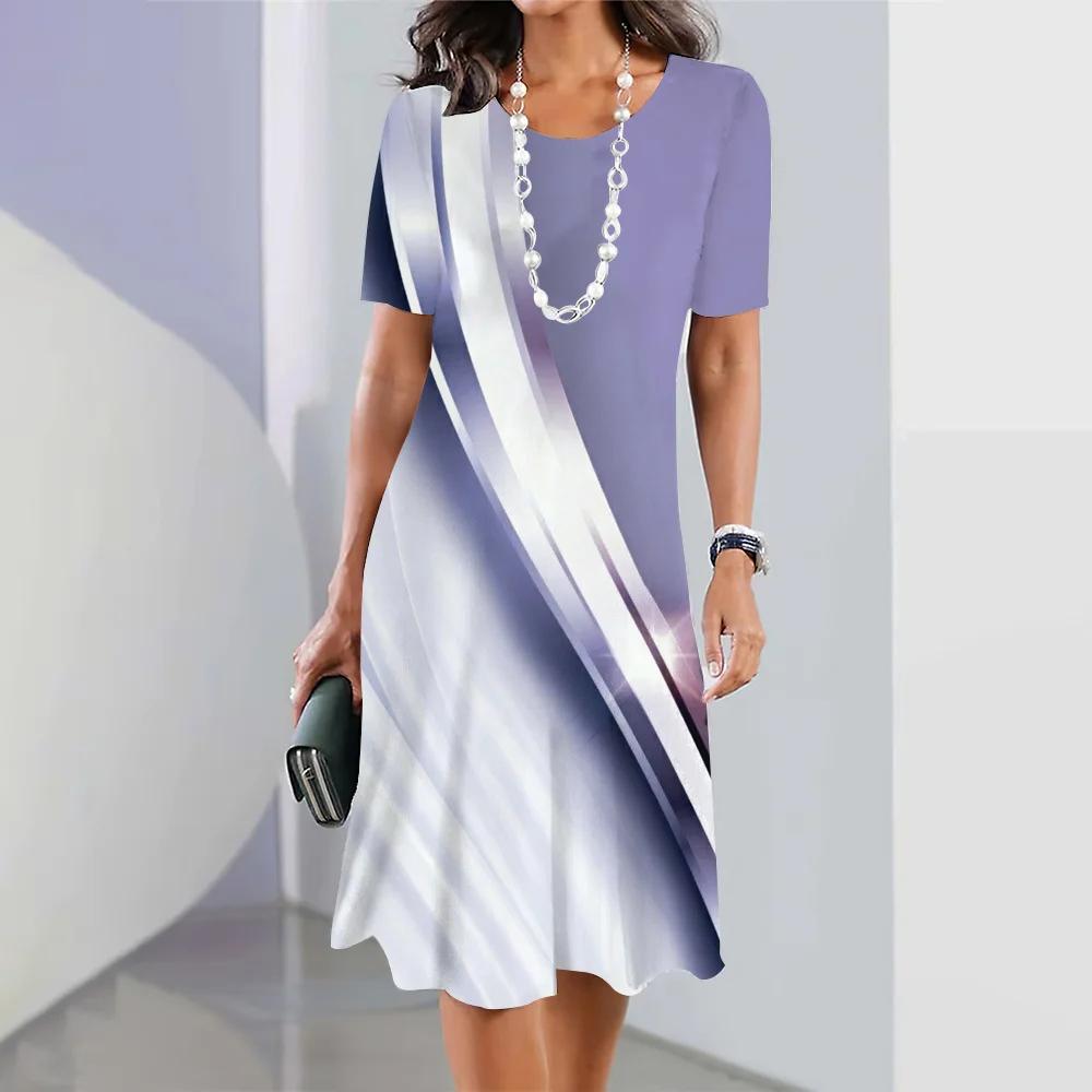 Sommerkleider für Damen im Retro-Stil, A-Linien-Röcke, 3D-Farbblockkleid, Partykleid, elegantes Kleid mit kurzen Ärmeln, übergroßer Pullover 8XL von Joom DACH