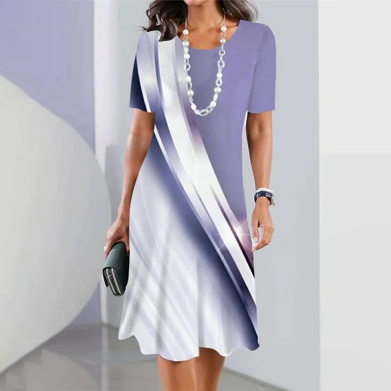 Sommerkleider für Damen im Retro-Stil, A-Linien-Röcke, 3D-Farbblockkleid, Partykleid, elegantes Kleid mit kurzen Ärmeln, übergroßer Pullover 8XL von Joom DACH