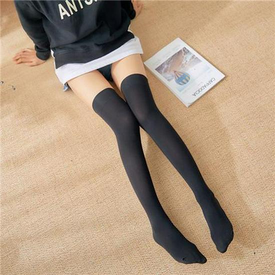 [Sommerkleidung] Damen Gestreifte Overknee Oberschenkelhohe Leichte Strümpfe Over-the-knee L (for 170cm height) von Joom DACH