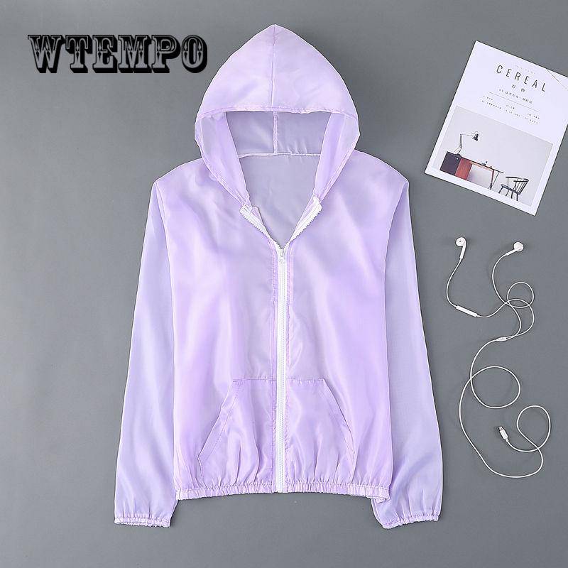 Sommerkleidung Dünne Jacke Sonnenschutz Kleidung Temperament Lose Kurze Jacke Frauen one size violett von Joom DACH