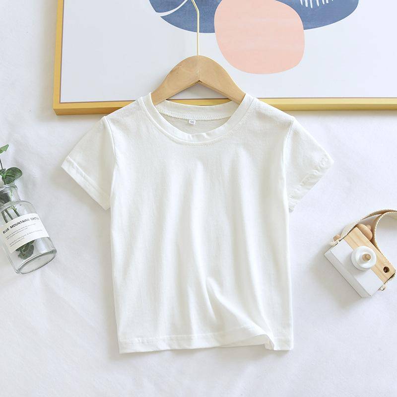 Sommerliche Oberteile mit süßen Blumen aus reiner Baumwolle für Mädchen, kleine und mittelgroße Jungen und Mädchen, vielseitige T-Shirts für kleine und mittelgroße Kinder 150cm von Joom DACH