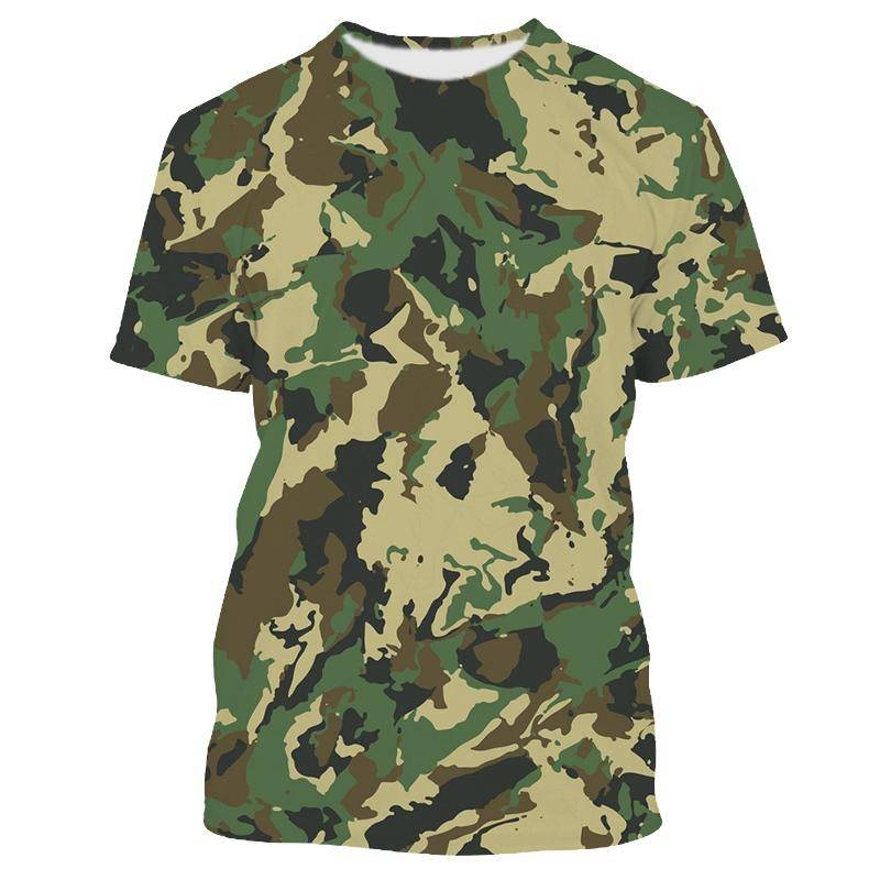 Sommermode Camouflage T-Shirt für Männer Veteran Neue Casual Oversized Rundhals Bedruckte Kurzarm T-Shirts Mann Tees Tops 3XL von Joom DACH