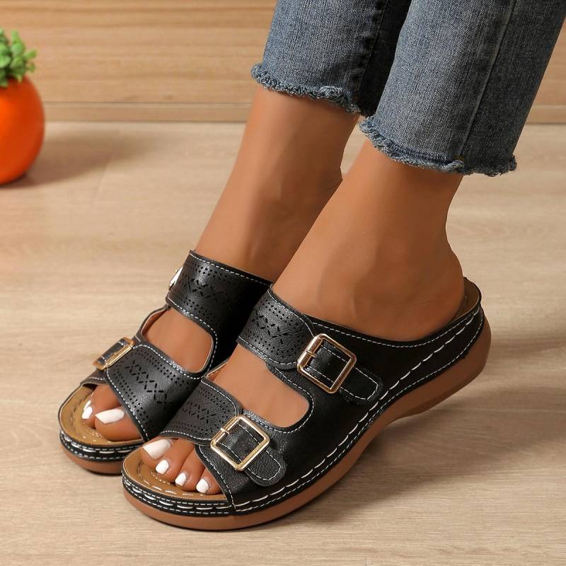 Sommermode Damen Keilsandalen Premium Orthopädische Zehenfreie Schuhe für Damen Rutschfeste Plateau Retro Hausschuhe 36 schwarz Sommermode Damen Keilsandalen Premium Orthopädische Zehenfreie Schuhe für Damen Rutschfeste Plateau Retro Hausschuhe 36 schwarz von Joom DACH