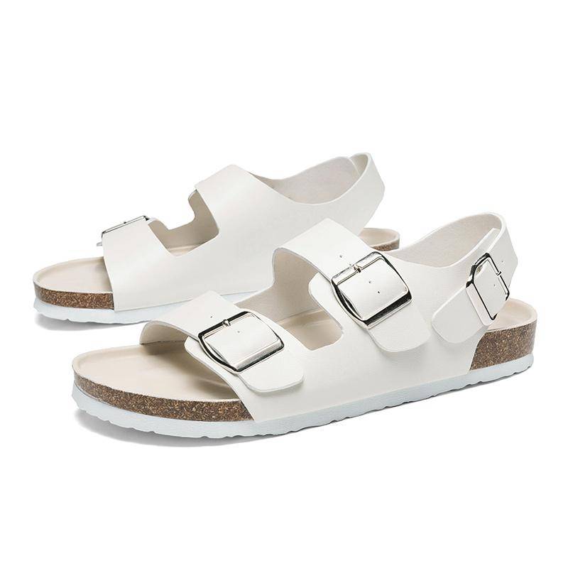 Sommermode Herren Sandalen Trendiger Herren Casual Modestil Party Büro Outdoor Atmungsaktiv Schwarz und Weiß Heißverkauf Sandalen 44 weiß von Joom DACH