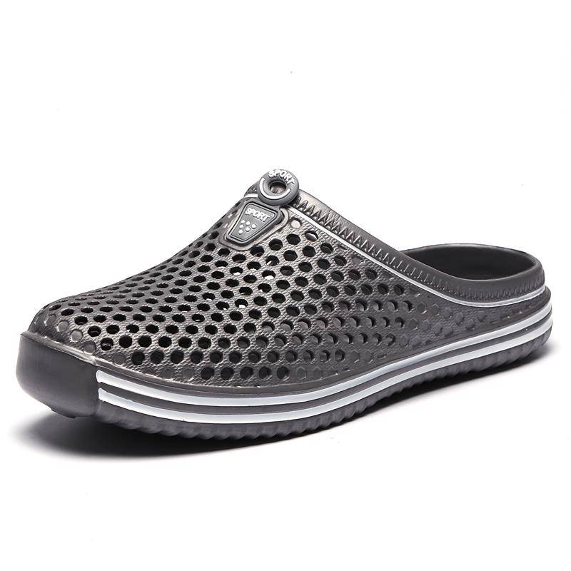 Sommermode Männer und Frauen Garten Clogs Schuhe rutschfeste Hausschuhe Strandsandalen 38 grau von Joom DACH