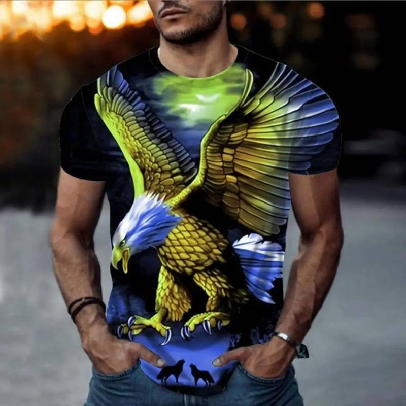 Sommermode Vintage T-Shirt für Herren 3D Adler Print Kurzarm Top Fashion Tier T-Shirt Lose Übergroßes T-Shirt XL Sommermode Vintage T-Shirt für Herren 3D Adler Print Kurzarm Top Fashion Tier T-Shirt Lose Übergroßes T-Shirt XL von Joom DACH