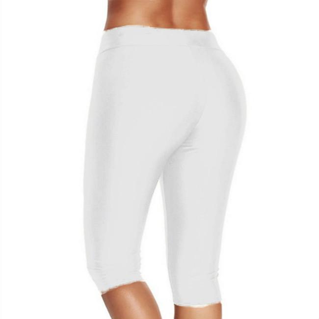 Sommermode für Damen, schlicht, einfarbig, Schwimmleggings, Capri-Schwimmhose, kurze Hose (X-4XL) L von Joom DACH