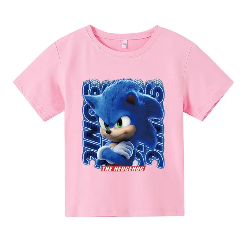 Sonic Kurzarm  Neuer Cartoon Niedlich  Kinderkleidung Sommer T-Shirt Jungen Sonic 2 T-Shirt Bedruckt kurzärmelig Baby Mädchen T-Shirt 110 von Joom DACH